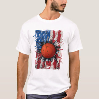 Patriotic Basketball 4th Of July T-Shirt