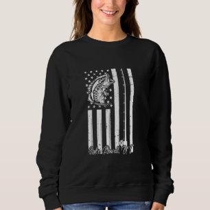 Patriotic Bass Fishing Lake Powell Utah USA Flag Sweatshirt