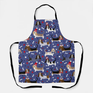 Patriotic Basset Hound Apron