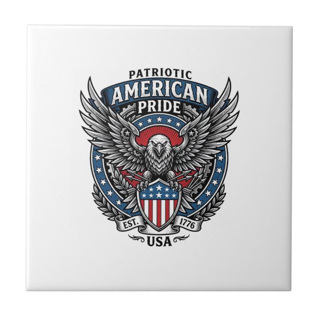 Patriotic Battle Hawk Patriotic Eagle & Hawk 4th o Tile (Front)