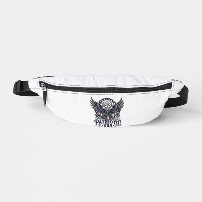 Patriotic Battle Hawk Patriotic Eagle & Hawk Ameri Fanny Pack (Front)