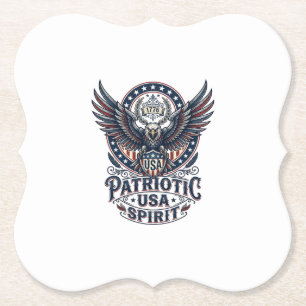 Patriotic Battle Hawk Patriotic Eagle & Hawk Ameri Paper Coaster
