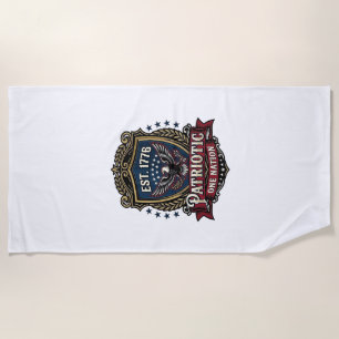 Patriotic Battle Shield 1776 Military Inspired Sym Beach Towel