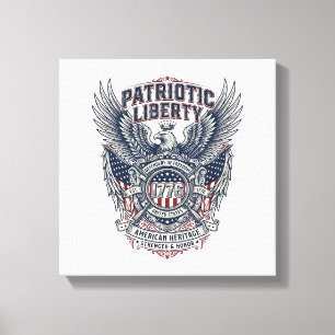 Patriotic Battle Shield 1776 Military Inspired Sym Canvas Print