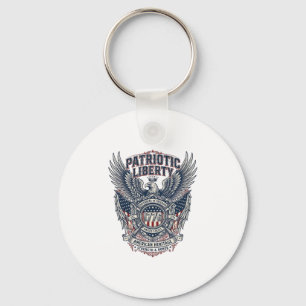 Patriotic Battle Shield 1776 Military Inspired Sym Keychain