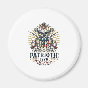 Patriotic Battle Shield 1776 Military Inspired Sym Magnet