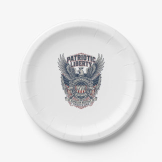 Patriotic Battle Shield 1776 Military Inspired Sym Paper Plate