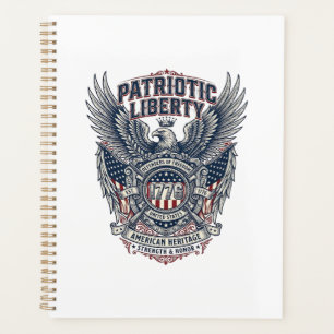 Patriotic Battle Shield 1776 Military Inspired Sym Planner