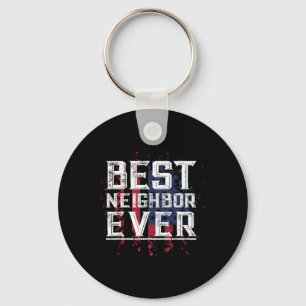 Patriotic Bbq Funny Thank You Gift Best Neighbour Keychain