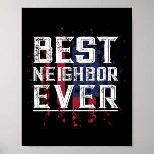 Patriotic Bbq Funny Thank You Gift Best Neighbour  Poster