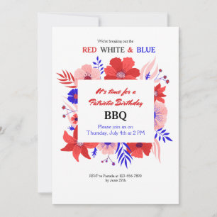 Patriotic BBQ Party Invitation