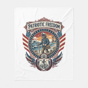 Patriotic Beachcomber Vector Graphic Tee_1 Fleece Blanket