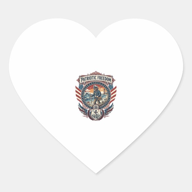 Patriotic Beachcomber Vector Graphic Tee_1 Heart Sticker (Front)