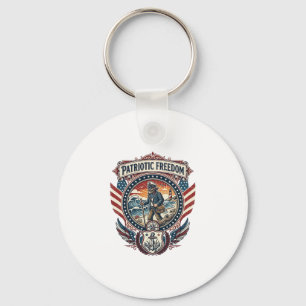 Patriotic Beachcomber Vector Graphic Tee_1 Keychain