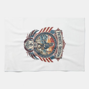 Patriotic Beachcomber Vector Graphic Tee_1 Kitchen Towel