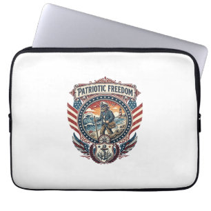 Patriotic Beachcomber Vector Graphic Tee_1 Laptop Sleeve