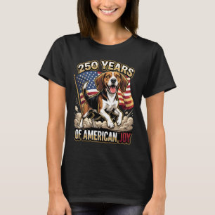 Patriotic Beagle Dog – 250 Years of American Joy T-Shirt