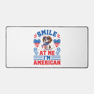 Patriotic Beagle Dog for 4th Of July Desk Mat
