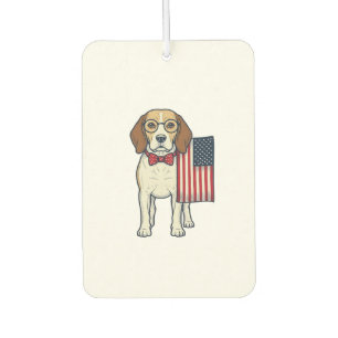 Patriotic Beagle with Flag Vintage Vector Art_1 Air Freshener