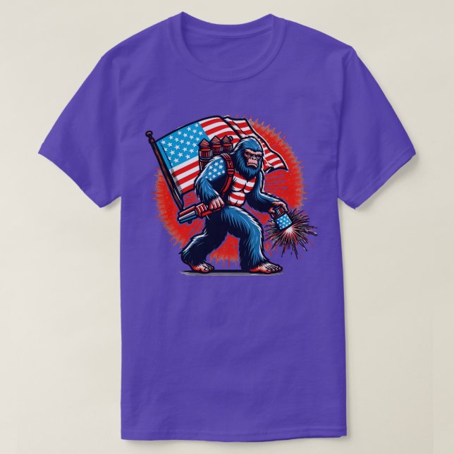 Patriotic Bear Sunset Tee Celebrate with Strength (Design Front)