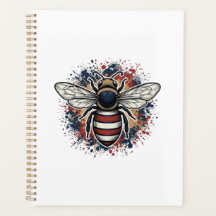Patriotic Bee Vintage Engraving Vector Design_1 Planner
