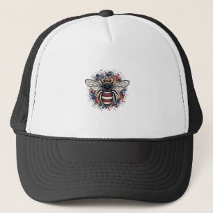 Patriotic Bee Vintage Engraving Vector Design_1 Trucker Hat