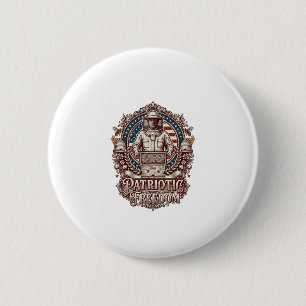 Patriotic Beekeeper Vector Graphic Tee 2 Inch Round Button