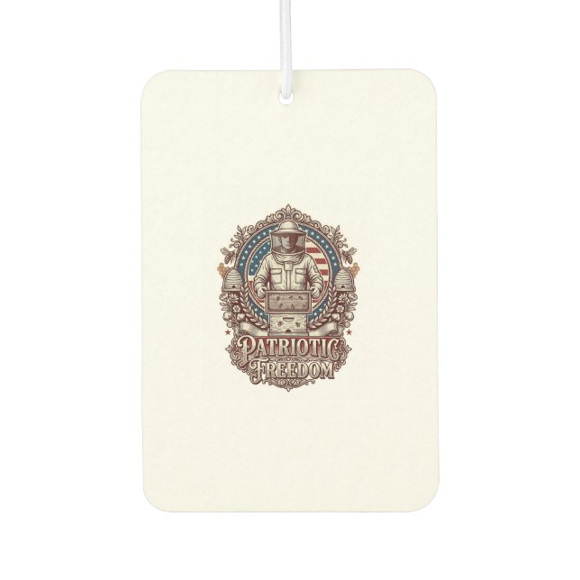 Patriotic Beekeeper Vector Graphic Tee Air Freshener (Front)