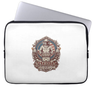 Patriotic Beekeeper Vector Graphic Tee Laptop Sleeve