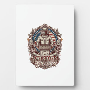 Patriotic Beekeeper Vector Graphic Tee Plaque