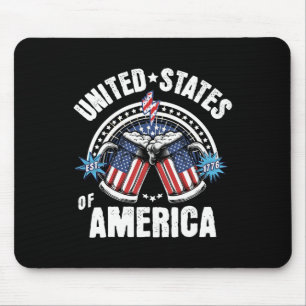 Patriotic Beer American Flag 4th Of July Beer Usa  Mouse Pad