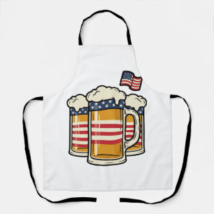 Patriotic Beer Mug Vintage Vector Design_1 Apron