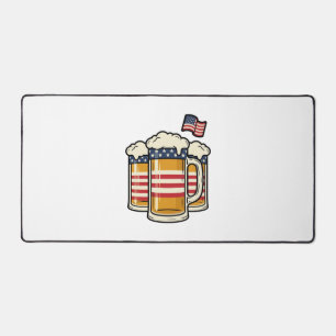 Patriotic Beer Mug Vintage Vector Design_1 Desk Mat