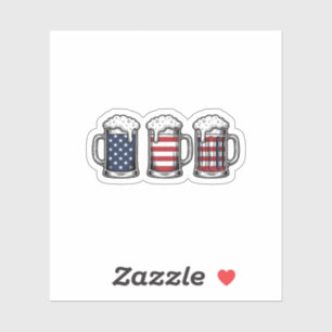 Patriotic Beer Mugs Vintage Vector Shirt Design_1
