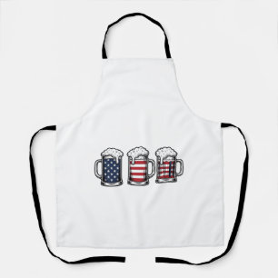 Patriotic Beer Mugs Vintage Vector Shirt Design_1 Apron