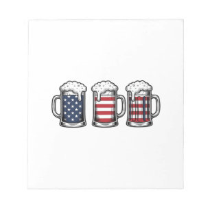 Patriotic Beer Mugs Vintage Vector Shirt Design_1 Notepad