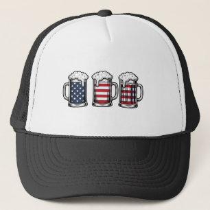 Patriotic Beer Mugs Vintage Vector Shirt Design_1 Trucker Hat