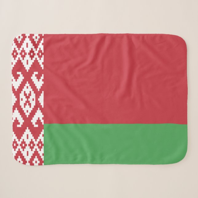 Patriotic Belarusian Flag Sherpa Blanket (Front (Horizontal))
