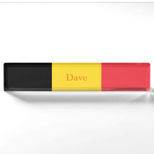 Patriotic Belgian Flag Nameplate