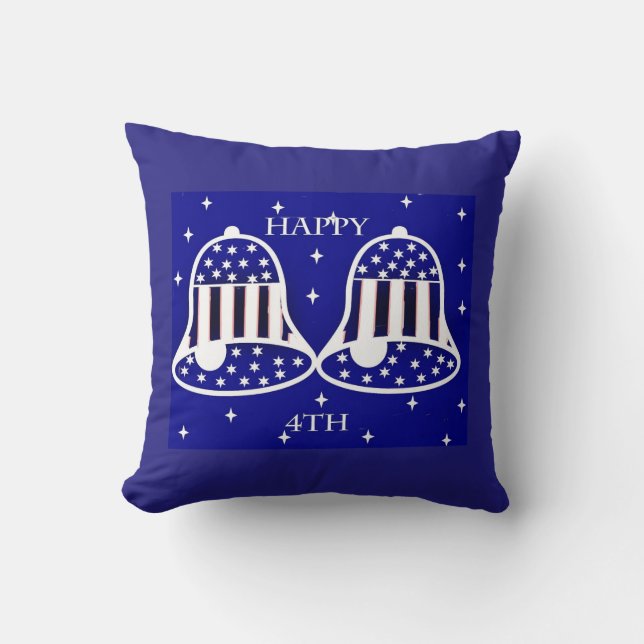 Patriotic Bells Throw Pillow (Front)
