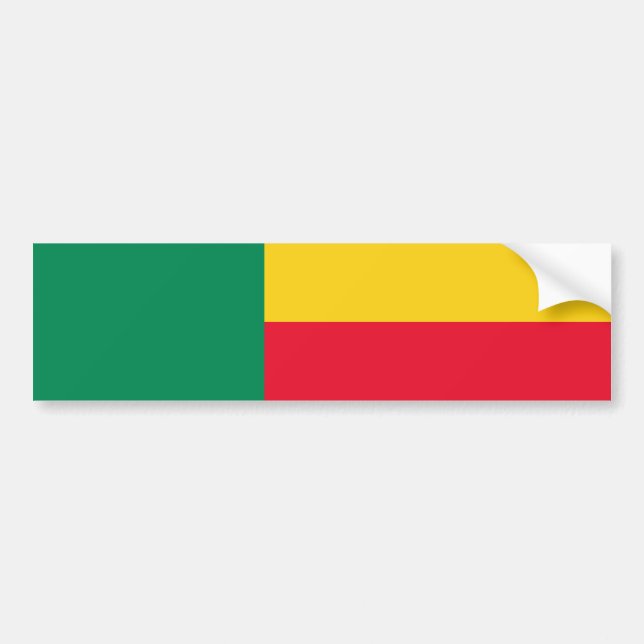 Patriotic Benin Flag Bumper Sticker (Front)