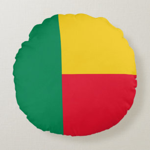Patriotic Benin Flag Round Pillow