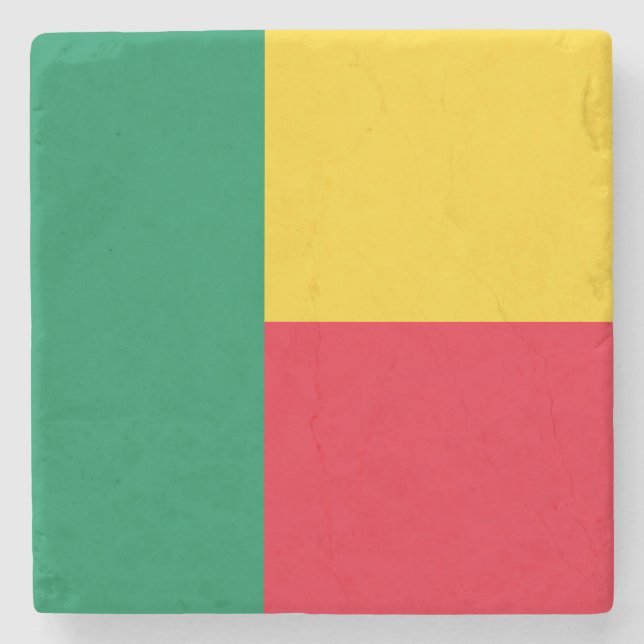 Patriotic Benin Flag Stone Coaster (Front)