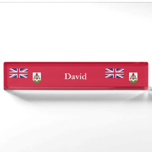 Patriotic Bermuda Flag Nameplate