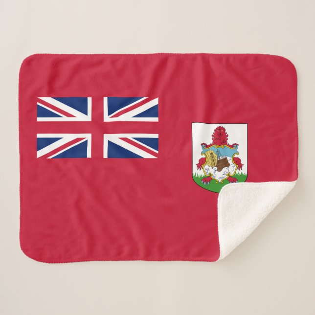 Patriotic Bermuda Flag Sherpa Blanket (Front (Horizontal))