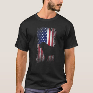 Patriotic Bernese Mountain American Flag Cool Dog T-Shirt