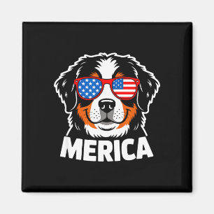 Patriotic bernese mountain dog 4th of july usa magnet
