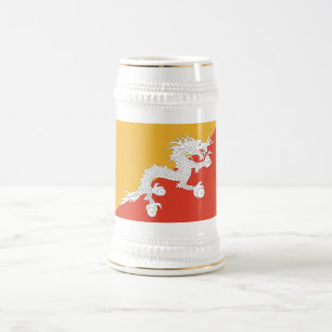 Patriotic Bhutan Flag Beer Stein