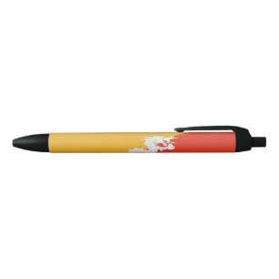 Patriotic Bhutan Flag Blue Ink Pen