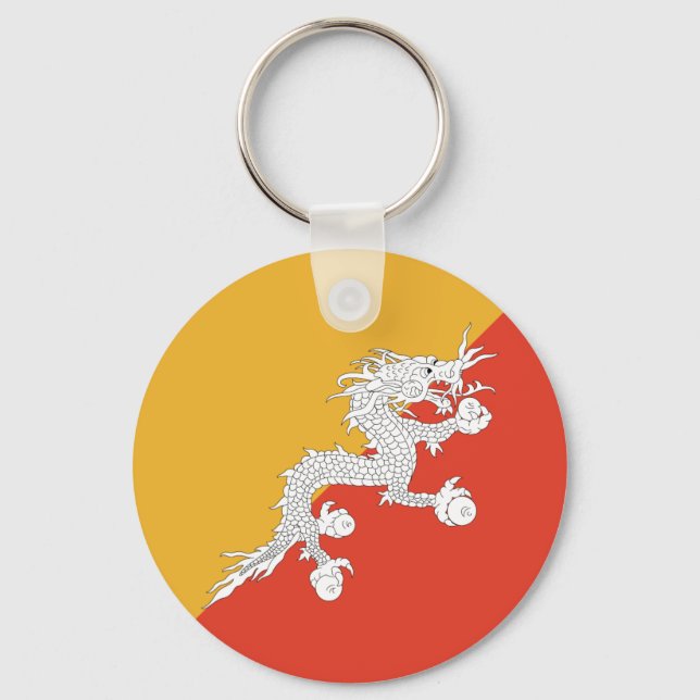 Patriotic Bhutan Flag Keychain (Front)